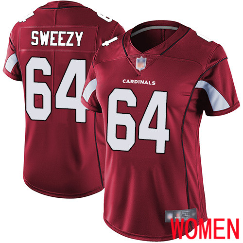 Arizona Cardinals Limited Red Women J.R. Sweezy Home Jersey NFL Football 64 Vapor Untouchable